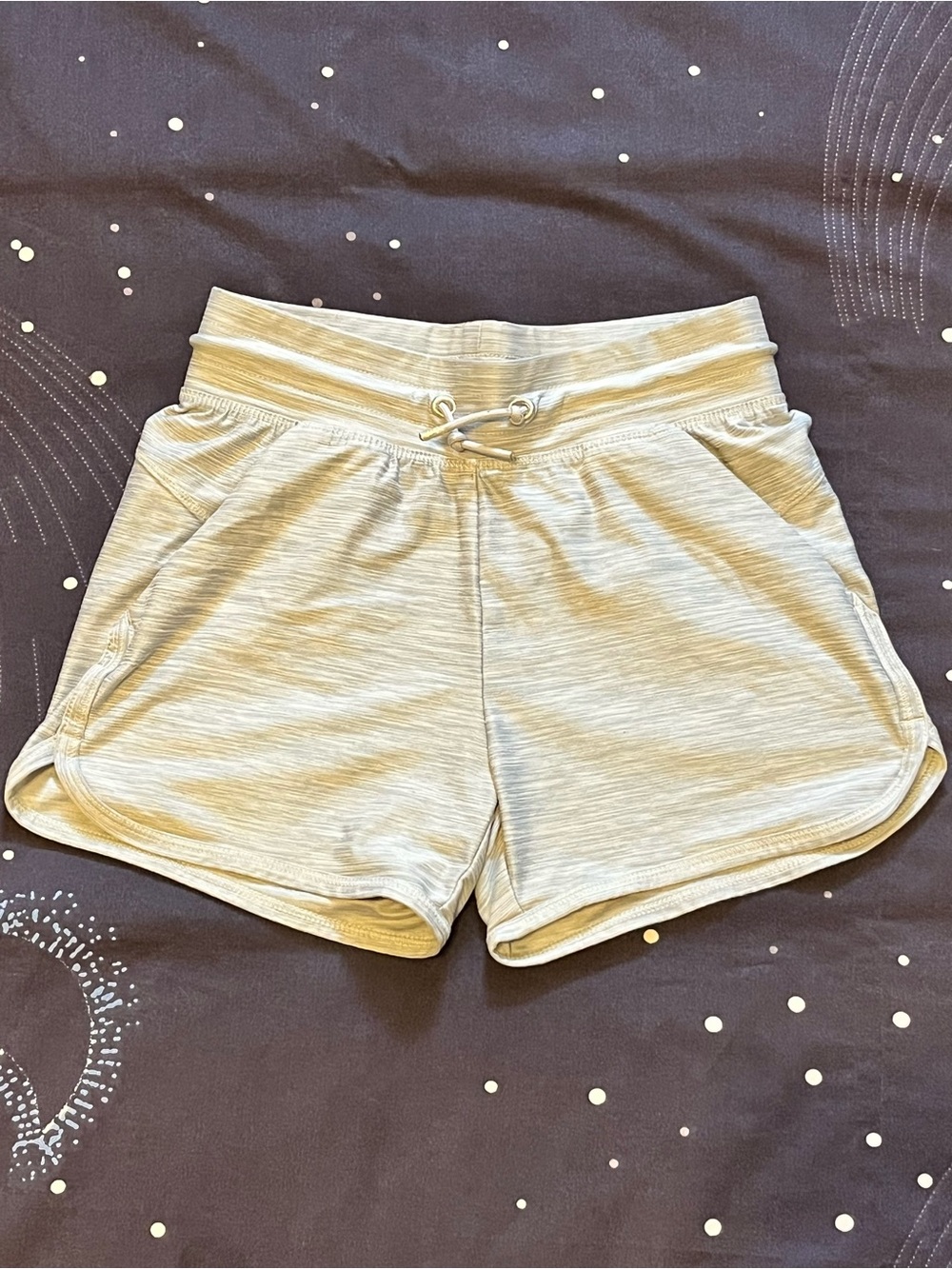 Girls Sz 7/8 all in motion Light Gray Athletic Drawstring Shorts